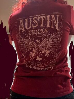 Austin Texas Red Graphic Tee - Live Music Capital